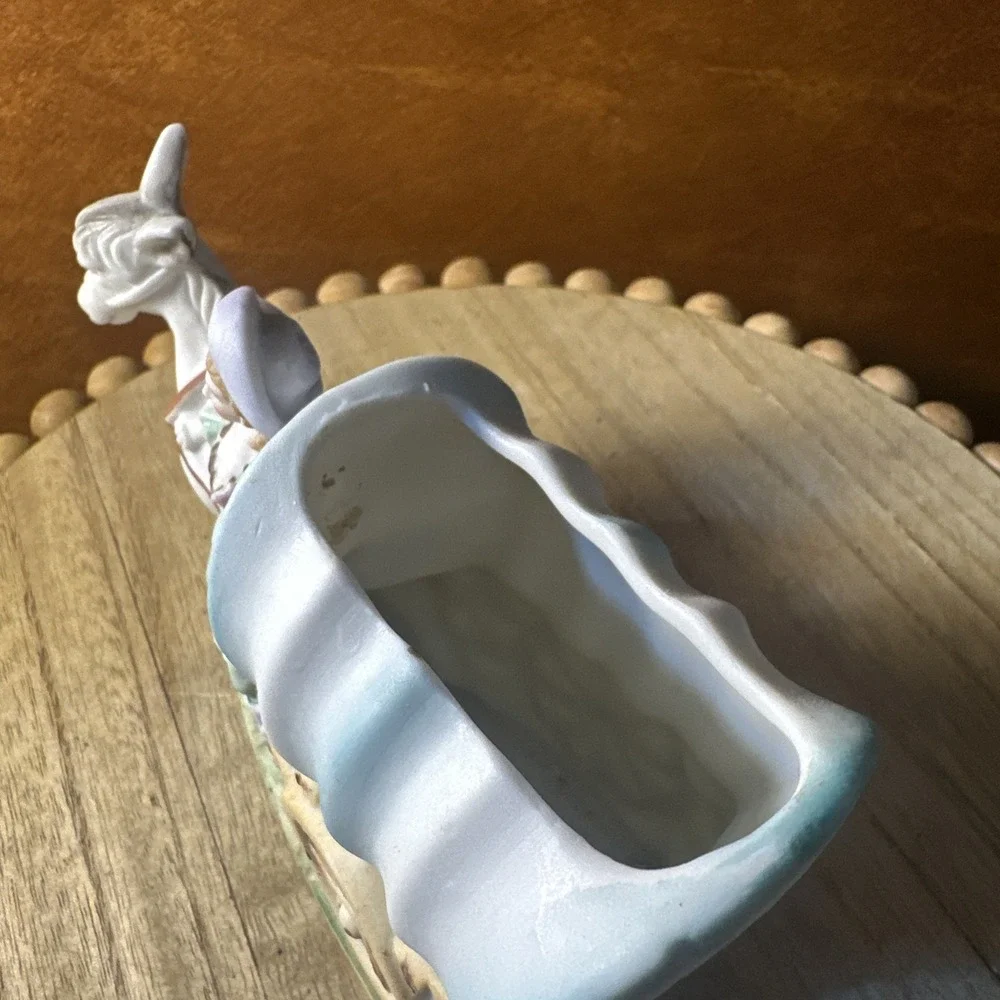 vintage donkey covered wagon planter Japan